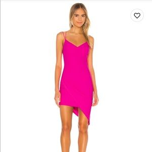 Thalia Asymmetrical hot pink dress